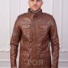 Кожено яке милитъри- камел. Нов модел кожено яке в стил милитъри от ГОЯ Leather. Моделът е изработен от 100% естествена матова агнешка напа. Модерно съчатаване на строгите елементи на униформата в практична и същевременно стилна връхна дреха, подходяща за ежедневно носене. Препоръчва се за сезони пролет и есен.