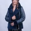 Къс втален дамски кожух от ГОЯ Leather. Стилен, елегантен модел, подходящ за ежедневно носене с всякакъв тип дрехи - от спортни джинси до делово облекло. Предната част се отваря на ревер. Ръкавите - горната част е с покритие, а вътре с мек косъм на тула. Лек, удобен, топъл и комфортен модел.