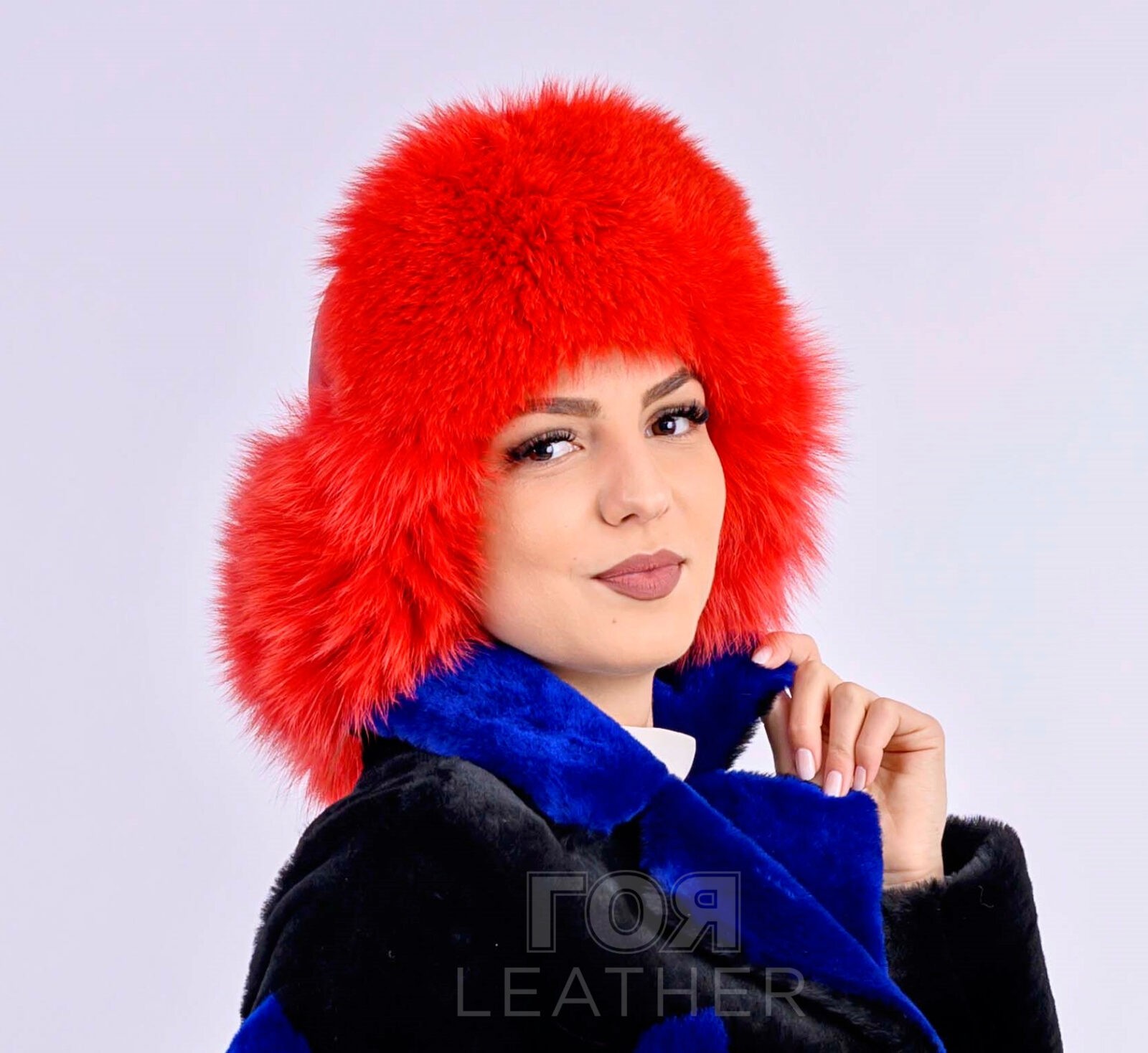 Дамска шапка от лисица. Нов модел дамска шапка от ГОЯ Leather. 100% естествена кожа.