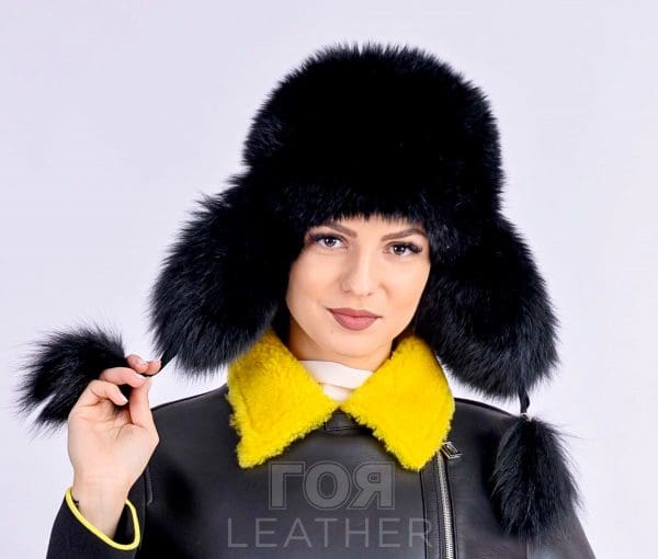 Дамска шапка от лисица. Нов модел дамска шапка от ГОЯ Leather. 100% естествена кожа.