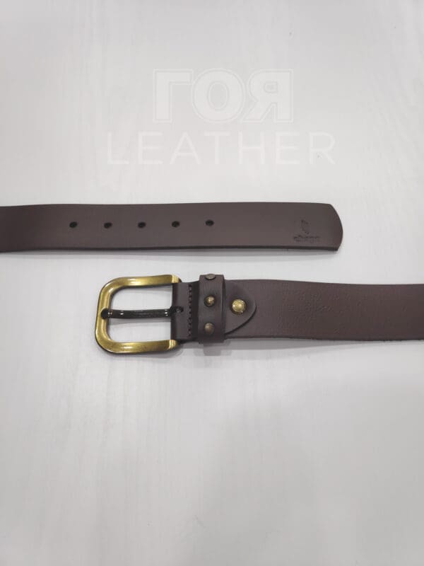 Кафяв колан естествена кожа от ГОЯ Leather. 100% естествена телешка кожа. Нов модел мъжки колан.