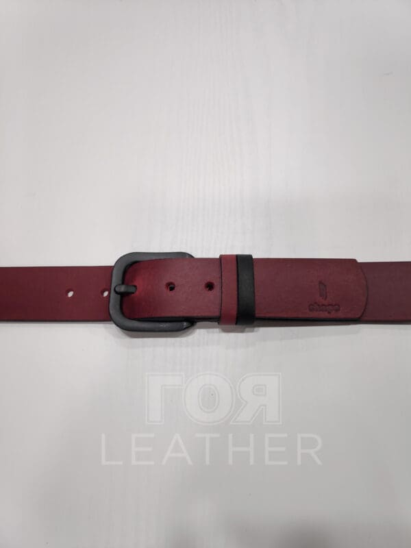 Кожен колан цвят бордо от ГОЯ Leather. 100% естествена телешка кожа. Нов модел кожен колан.