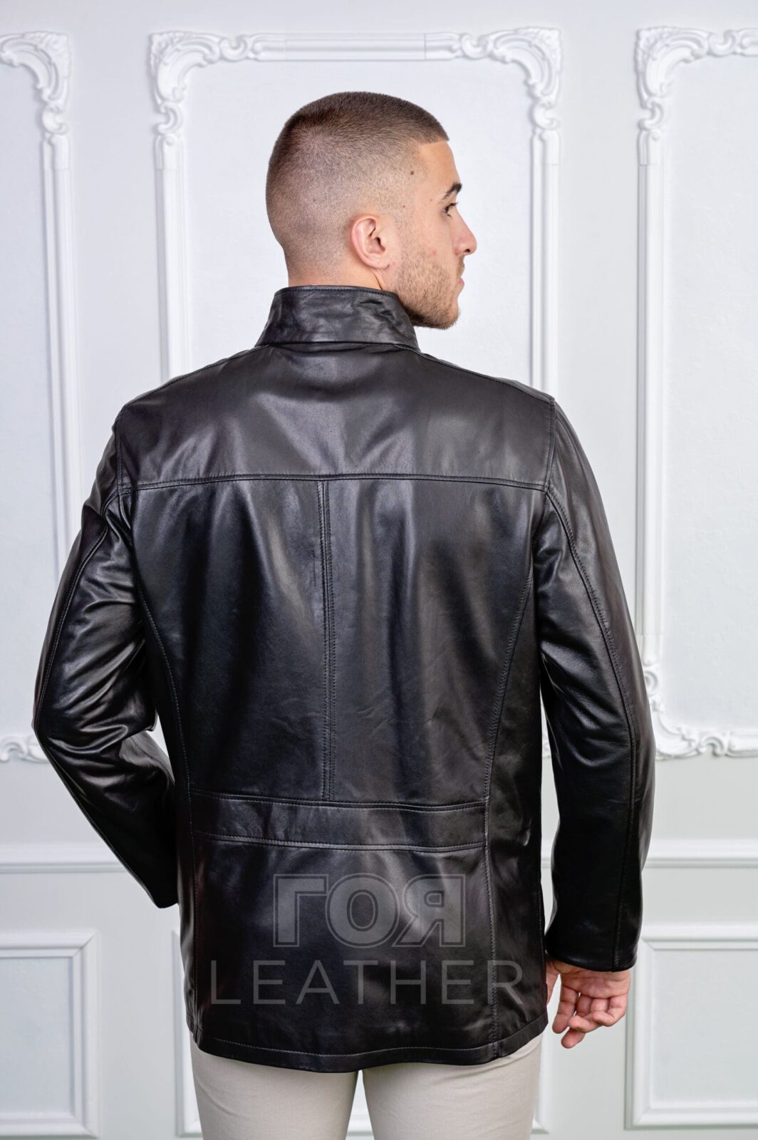 Мъжко удължено кожено яке от ГОЯ Leather. 100% естествена кожа. Нов модел удължено кожено яке. Елегантно мъжко яке.
