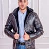 Мъжки кожух с качулка от ГОЯ Leather. Нов модел зимно яке с качулка. 100% естествена кожа.