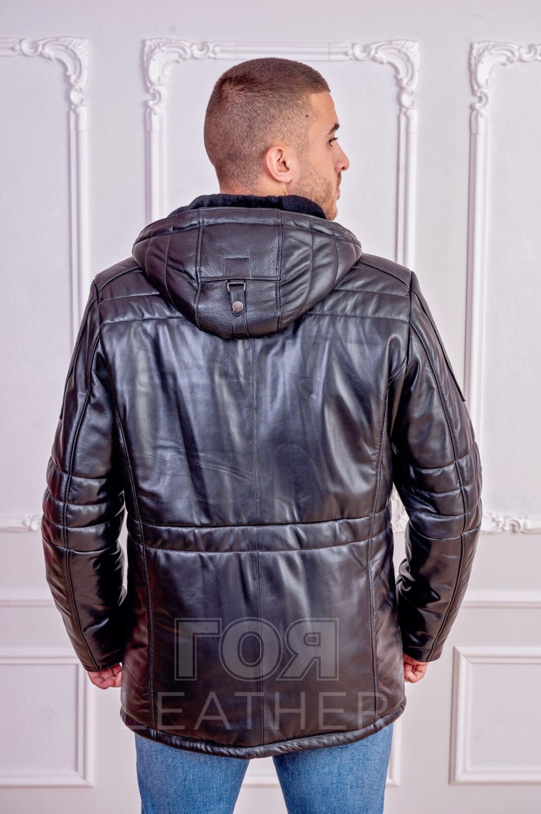 Мъжки кожух с качулка от ГОЯ Leather. Нов модел зимно яке с качулка. 100% естествена кожа.