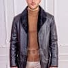 Елегантен мъжки кожух от ГОЯ Leather. Нов елегантен модел кожух с класическа линия. Изработен от 100% естествена агнешка кожа.