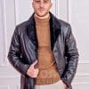 Елегантен мъжки кожух от ГОЯ Leather. Нов елегантен модел кожух с класическа линия. Изработен от 100% естествена агнешка кожа.