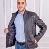 Мъжко кожено яке от ГОЯ Leather. Модел с изчистена и елегантна линия, изработен от релефна агнешка кожа. Нов модел колекция 2021 г.