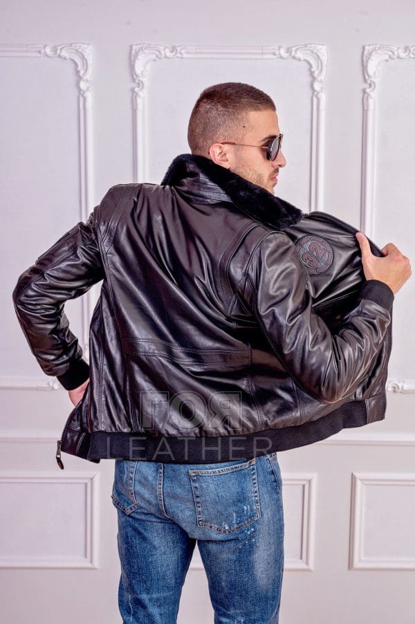 Пилотско кожено яке бомбър от 100% естествена кожа. Нов оригинален модел мъжко кожено яке от ГОЯ Leather колекция 2021 г.