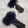 Дамски кожени ръкавици R-08-Blue fox от ГОЯ Leather. Дамски кожени ръкавици изработени от 100% естествена кожа с гарнитура лисица.