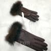Дамски кожени ръкавици R-21 от ГОЯ Leather. Дамски кожени ръкавици от естествена кожа с гарнитура от лисица.