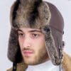 Кожена шапка ушанка