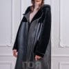 Издължен дамски кожух от ГОЯ Leather. Нов модел, изключително лек дамски кожух с права кройка стил оверсайз.