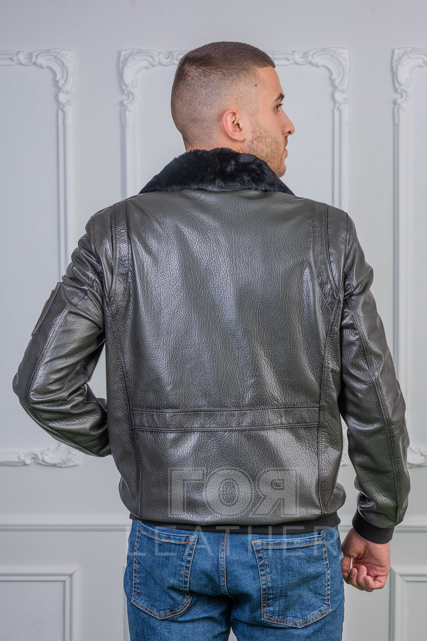 Кожено яке бомбър от 100% естествена кожа. Нов оригинален модел мъжко кожено яке от ГОЯ Leather колекция 2022 г.
