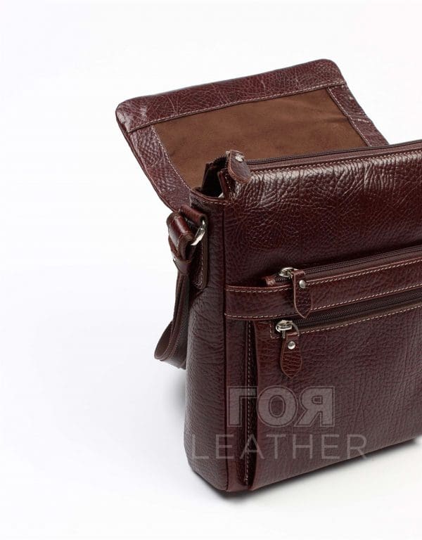Кожена чанта за рамо модел-323 от ГОЯ Leatner. 100% естествена кожа. Нов модел мъжка кожена чанта.