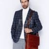 Мъжка кожена чанта модел-353 от ГОЯ Leather. 100% естествена телешка кожа. Луксозна чанта от естествена кожа.