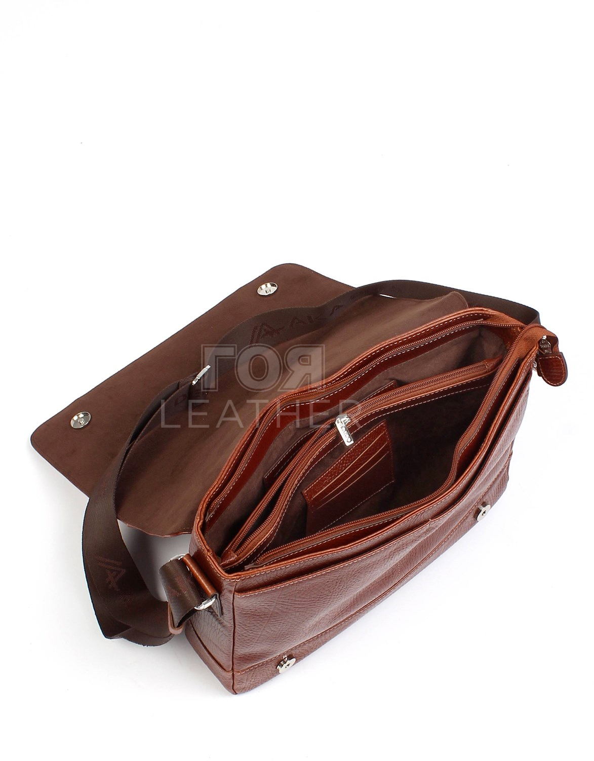 Мъжка кожена чанта модел-385 от ГОЯ Leather. 100% естествена телешка кожа. Луксозна чанта от естествена кожа.