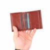 Мъжки кожен портфейл модел- 513. Продуктът е ръчно изработен от 100% естествена телешка кожа и не съдържа никакви вредни за здравето активни вещества. Нов луксозен модел мъжки портфейл от ГОЯ Leather.