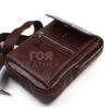 Кожена чанта за рамо модел- 205. Нов модел кожена от ГОЯ Leather, изработена от100% естествена телешка кожа. Размери на чантата за през рамо: 26см - 16см - 6см Характеристики на чантата за рамо: Има джоб с цип отпред Има джоб с капак отпред Има голямо отделение с цип Предният капак е магнитен Презрамката за рамо е регулируема Моделът е от естествена телешка кожа и е на марката AKA.